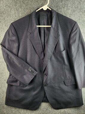 H FREEMAN Hand Tailored In America Sports Coat Stripe Navy Blue The Fashion Post